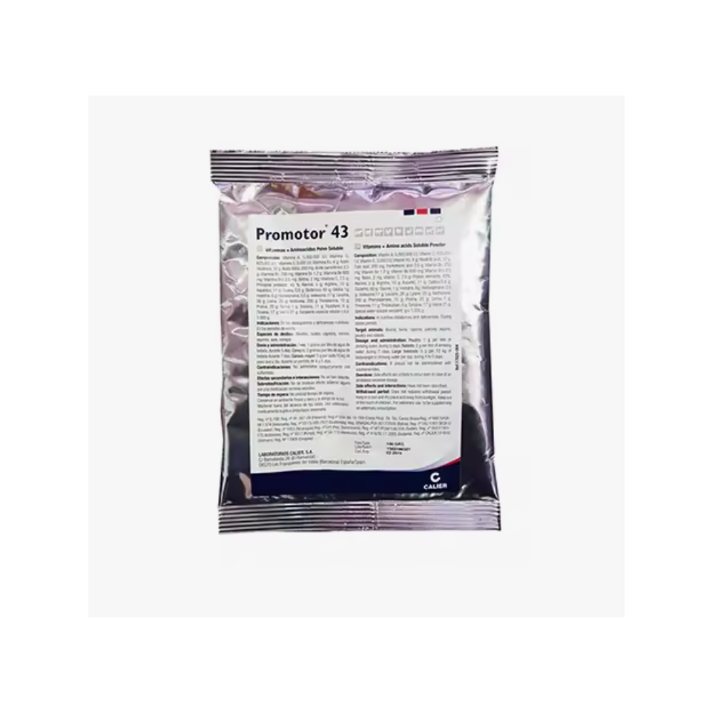 CALIER PROMOTOR 43, Sobre 100 gr.  Suplemento Vitamínico para Animales de Corral