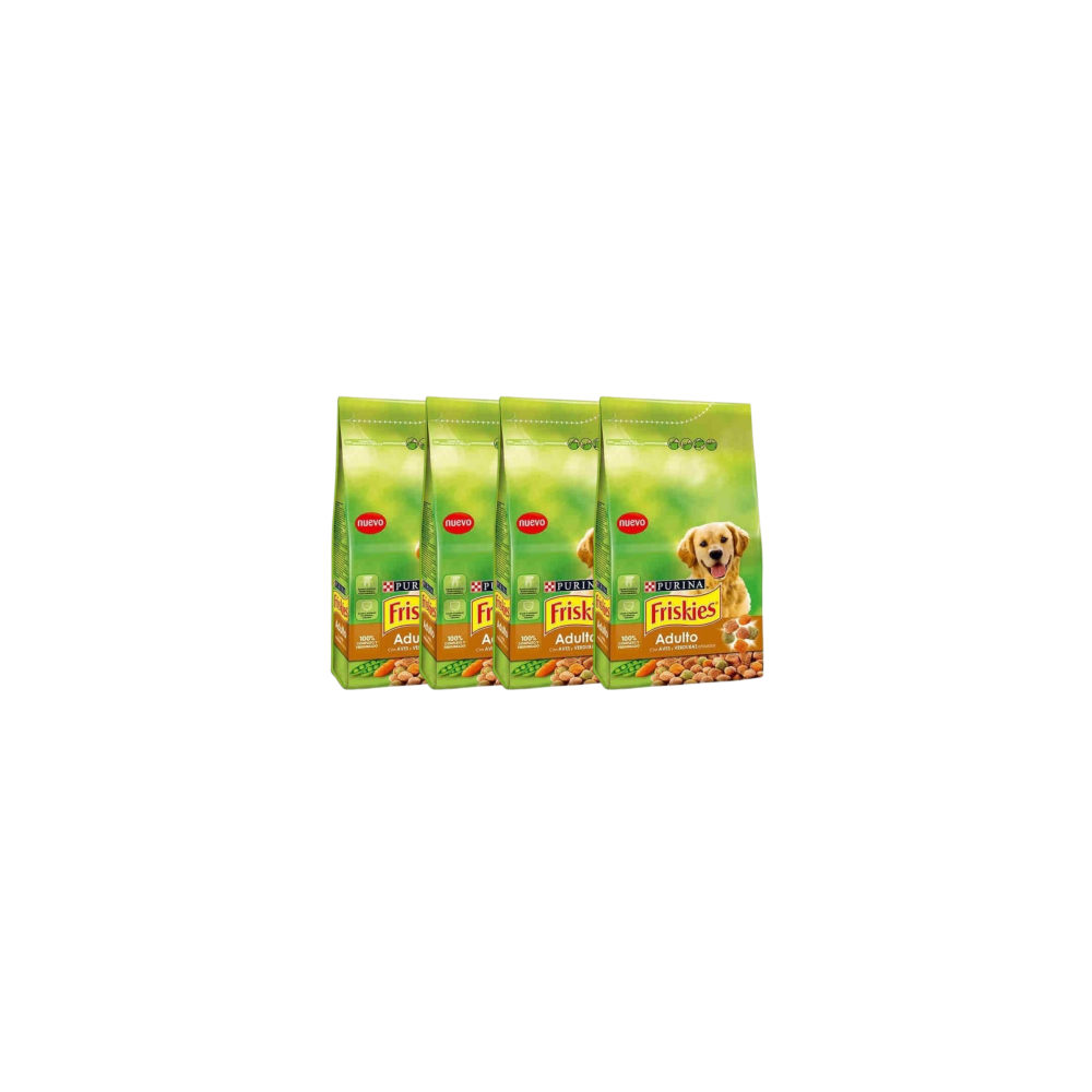 Pack 4 bolsas de FRISKIES con ave y verduras bolsa 3 kg