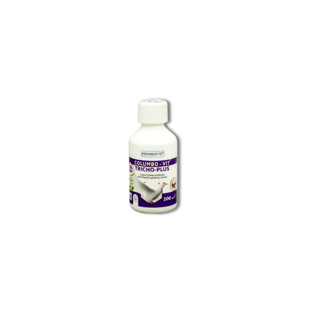 Suplemento Natural Contra Tricomonas en Aves Tricho Plus COLUMBO VIT 200 ml