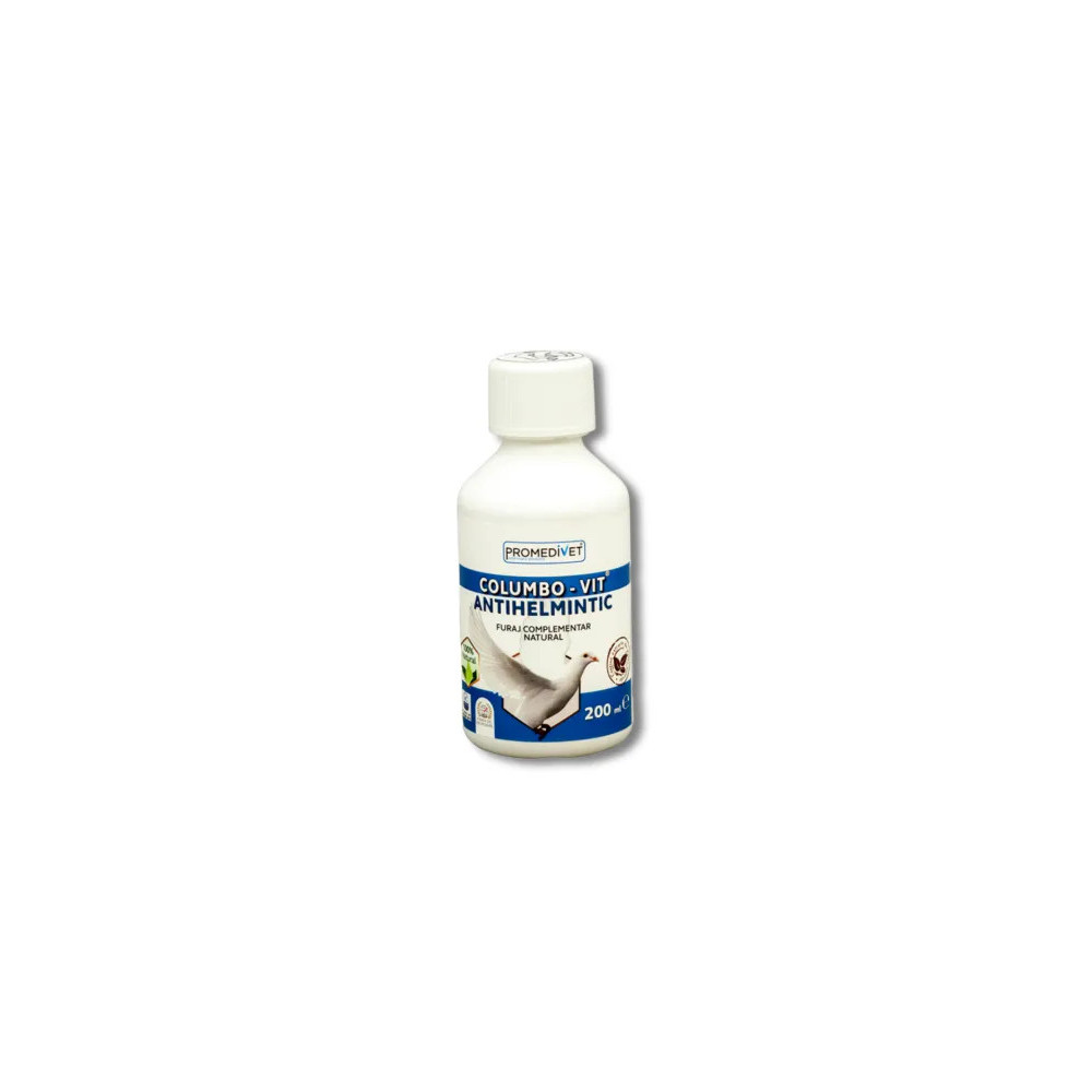 Suplemento Natural Antiparasitario Interno en Aves Antihelmintic COLUMBO VIT 200 ml