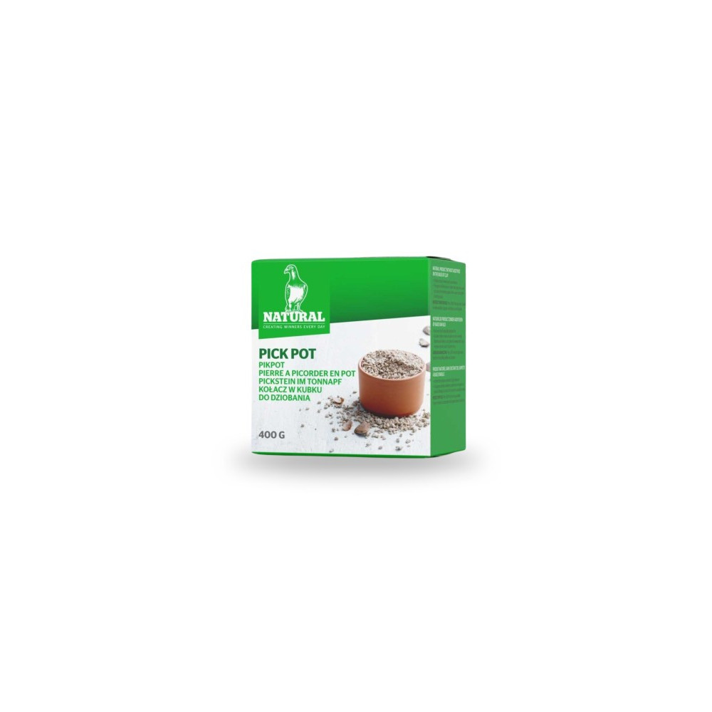 Bloque de picoteo para palomas NATURAL, tarrina de barro, 400 gr