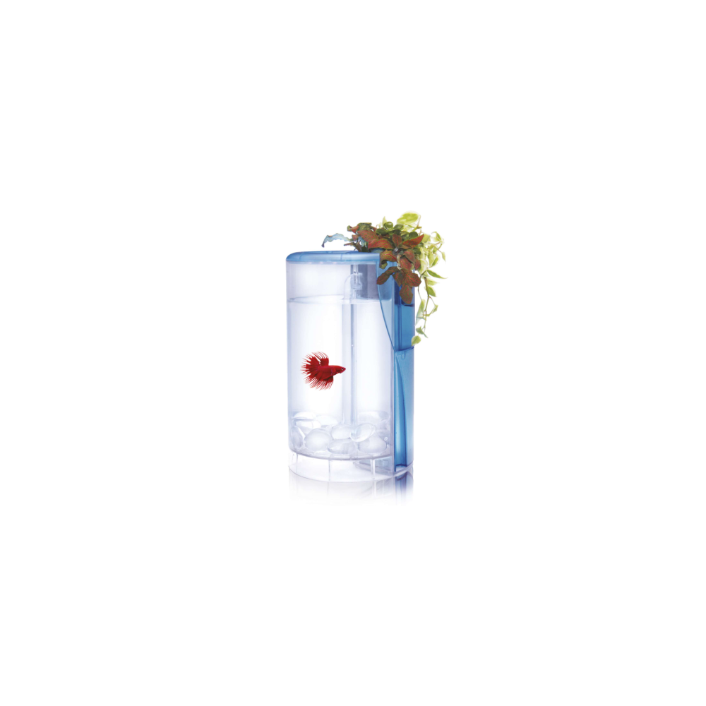 Acuario con Iluminacion para Bettas ICA Kit Betta Flora LED 2l azul