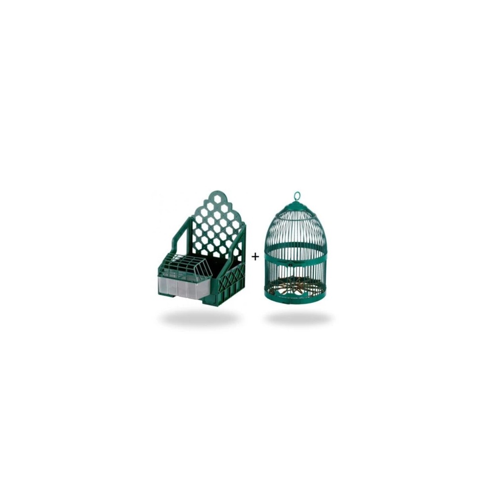 Jaula para perdiz + Casillero de plastico, color verde