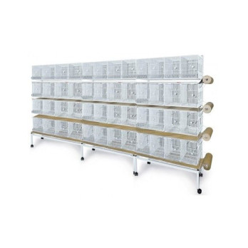Modulo de 12 jaulas de 1 metro comunicables con sistema de limpieza