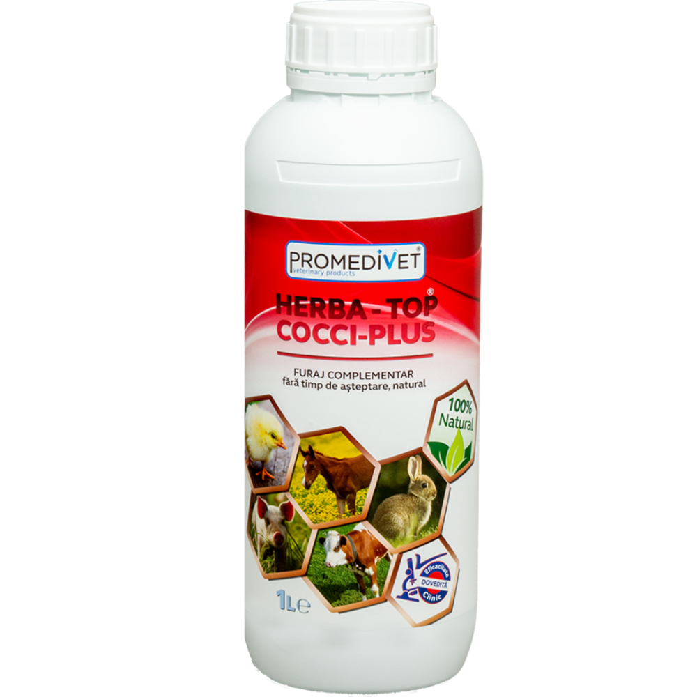 Herba-Top Cocci Plus – 1 litro - Tratamiento Coccidiosis en Gallinas, Conejos y Más