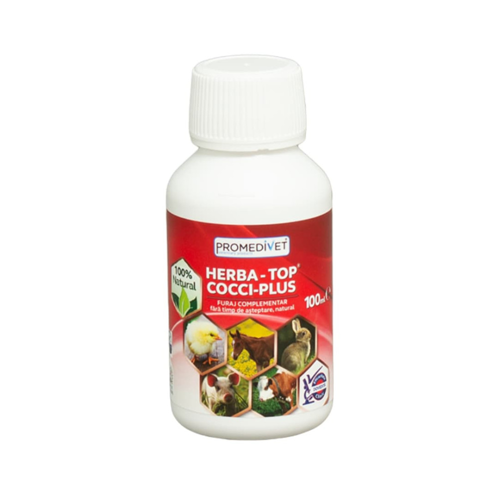 Herba-Top Cocci Plus – 100 ML - Tratamiento Coccidiosis en Gallinas, Conejos y Más