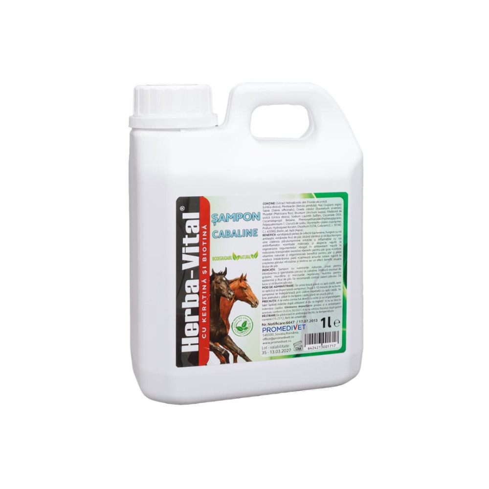 Herba Vital Champú para Caballos – Cuidado Natural y Brillo Duradero 1L