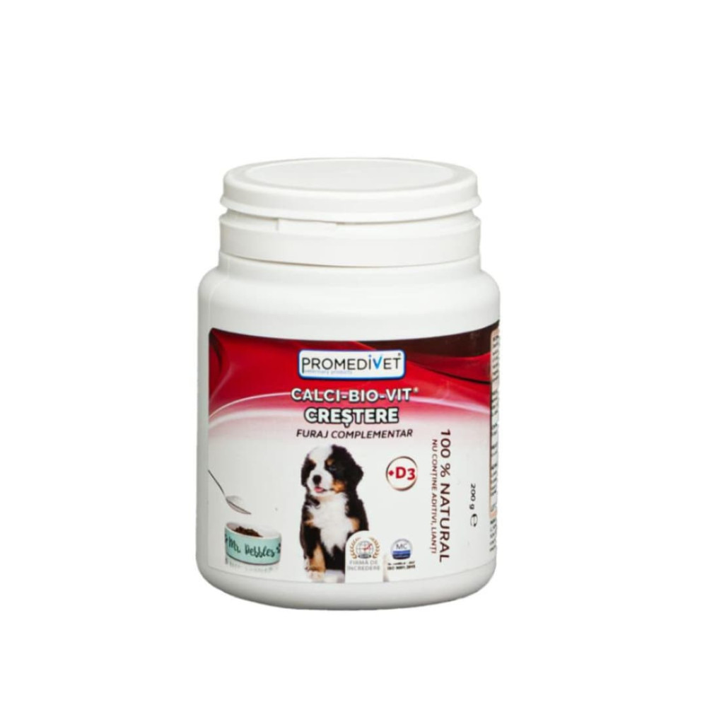 Calci Bio Vit 200 g | Calcio y Vitaminas para Cachorros y Madres Lactantes
