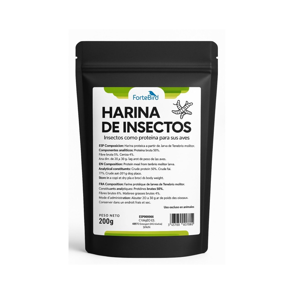 Harina de Insectos FTB 200 g | Suplemento de Alta Proteína Natural para Aves y Mascotas