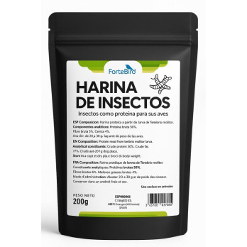 Harina de Insectos FTB 200 g | Suplemento de Alta Proteína Natural para Aves y Mascotas