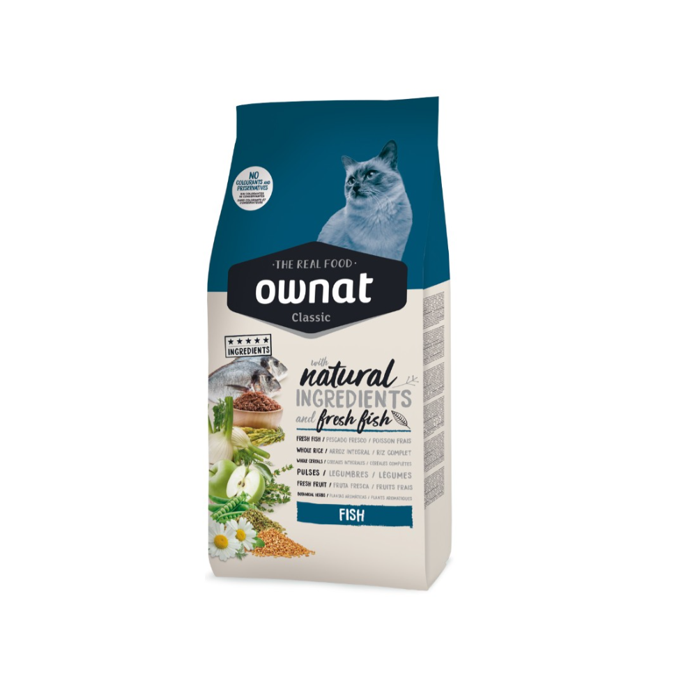 OWNAT GATO CLASSIC PESCADO 4 kg | Alimentación Completa y Equilibrada con Pescado Fresco