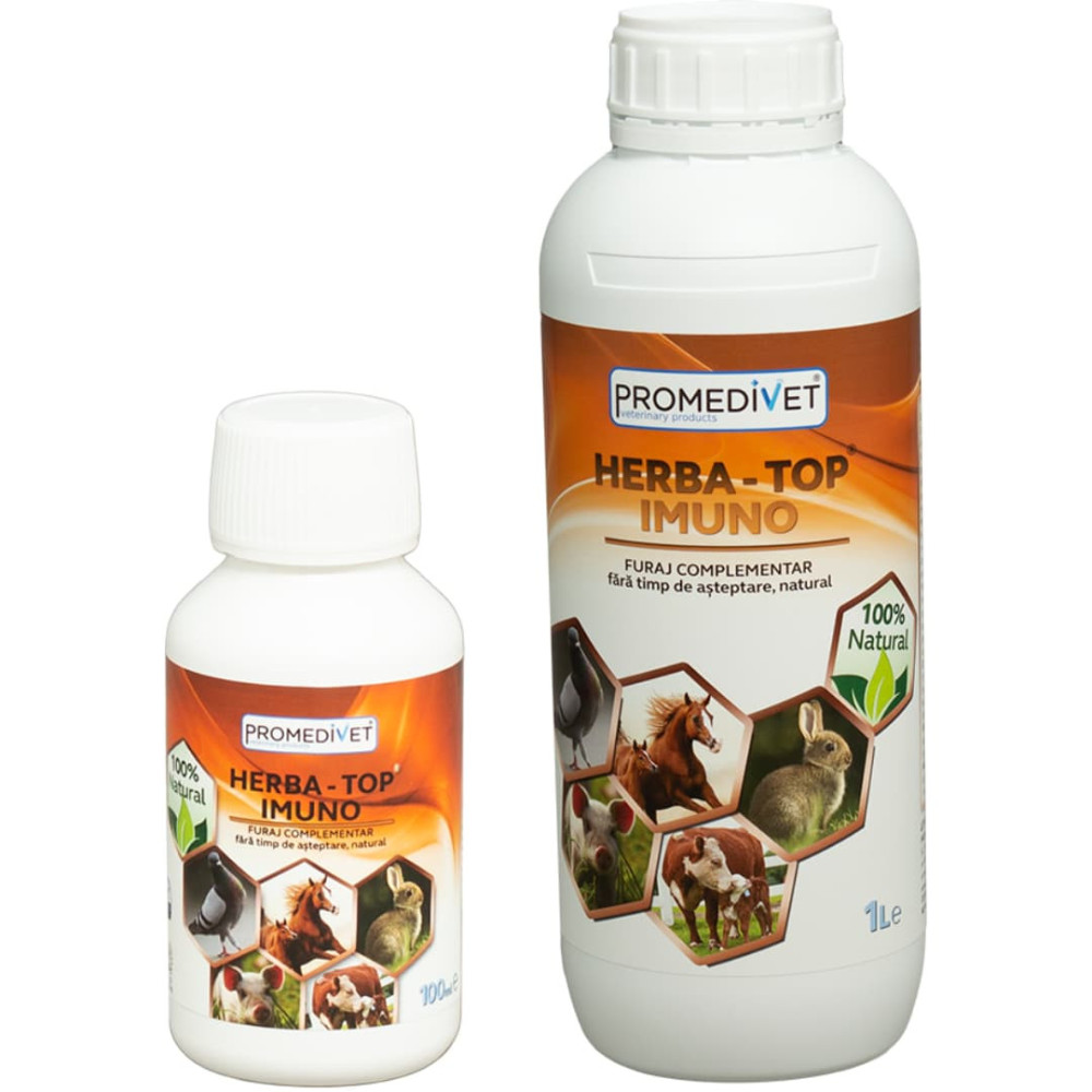 Herba-Top Imuno 1L | Refuerzo Inmunológico y Antiestrés Aves y Corral - Apto Consumo Humano (Residuo Cero)