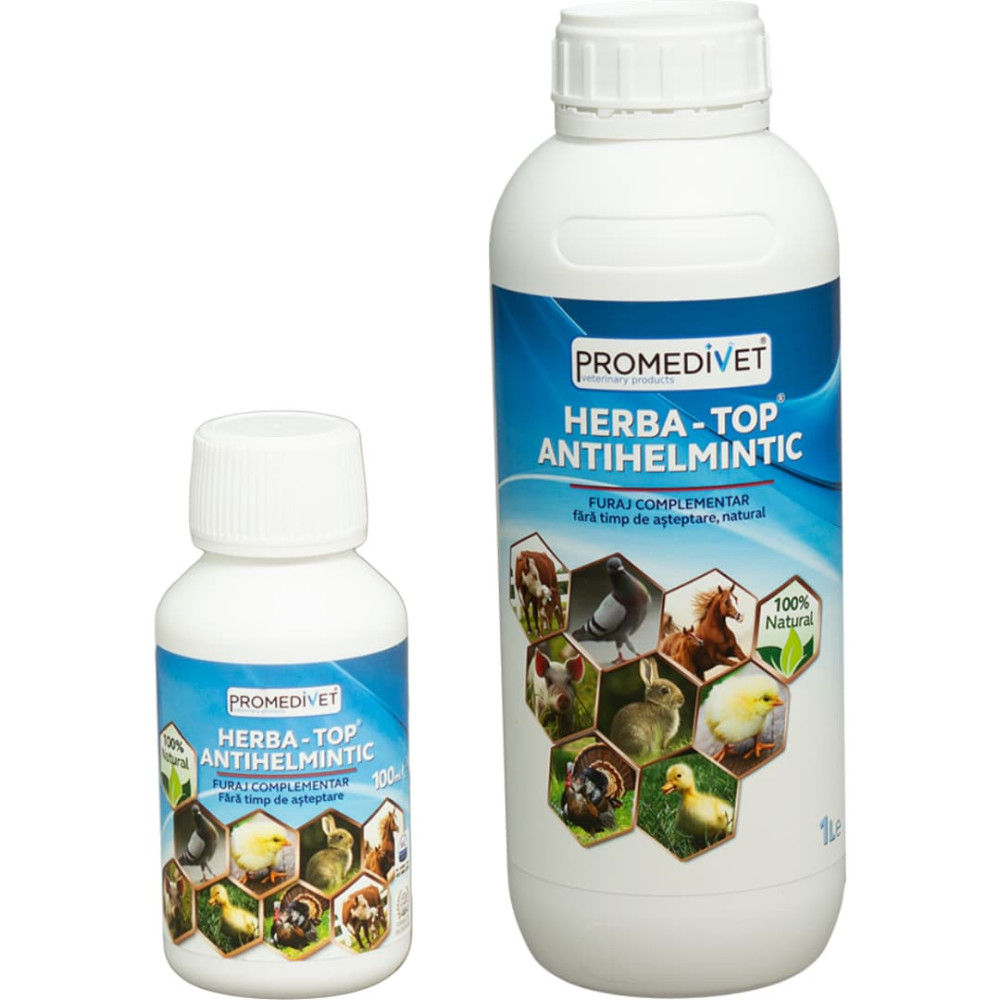 Herba-Top Antihelmintic 100 ml | Desparasitante Natural para Gallinas y Aves  –  (Sin tiempo de espera para huevos y carne)