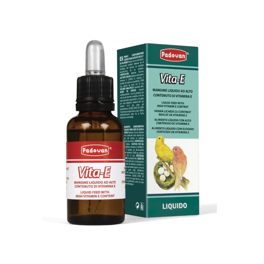Suplemento Vitamínico Líquido Padovan Vita-E – 30 ml | Estimulante de Fertilidade e Antioxidante para Aves