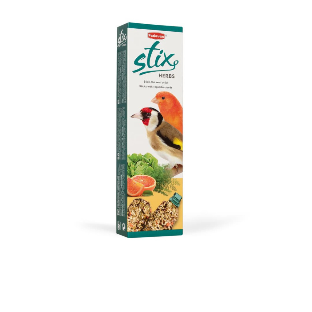 Barritas Stix Herbs Padovan para Jilgueros – 80 g | Con Hierbas del Campo y Semillas Seleccionadas