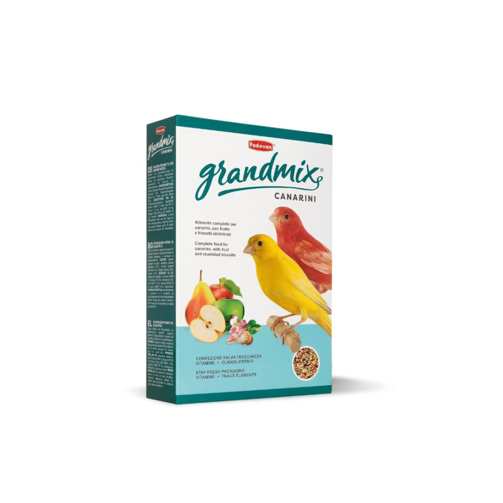 Padovan GrandMix Canarini – Mixtura Premium para Canarios 1 kg | Con Fruta, Galleta y Vitaminas