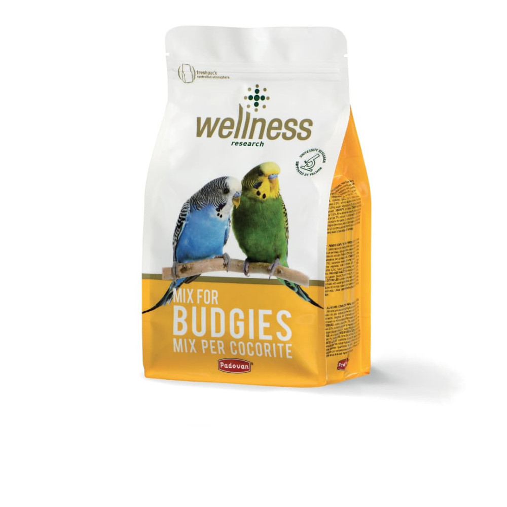 Comida para Periquitos Wellness Padovan – 1 kg | Mixtura Súper Premium con Vitaminas, Fruta y Algas