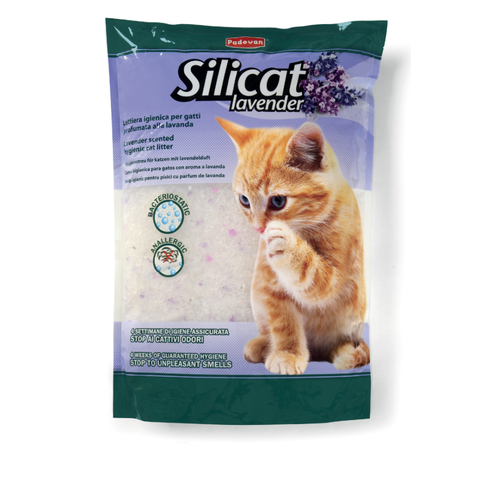 Arena de Sílice Silicat Lavender Padovan – 5 L | Absorbente de Larga Duración con Aroma a Lavanda