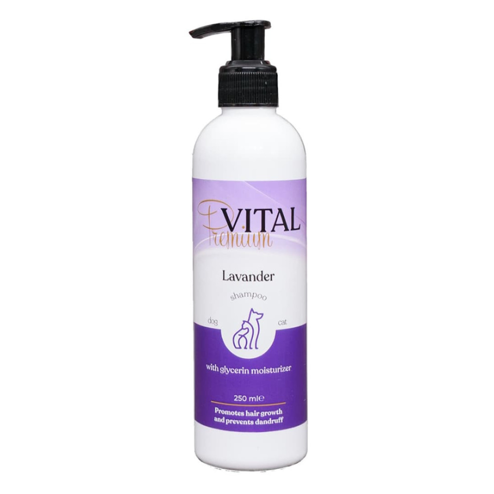 PREMIUM-VITAL CHAMPÚ DE LAVANDA 250 ml | Higiene Natural para Perros y Gatos