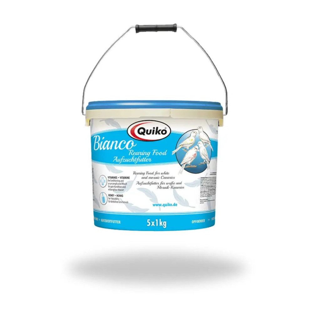 Quiko Bianco 6 kg (5+1 GRATIS) | Pasta de Cría Seca "Sin Doré" para Canarios Blancos