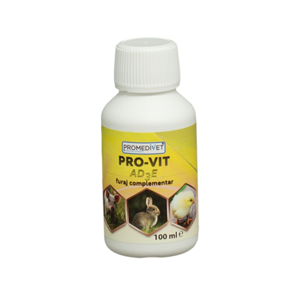 Pro-Vit AD3E – 100 ml | Suplemento Vitamínico para Fertilidad, Celo y Crecimiento en Aves y Conejos