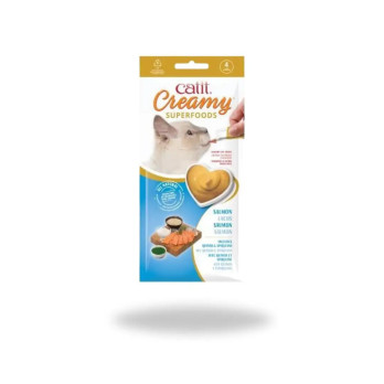 Catit Creamy Superfood Salmón y Quinoa 4 x 10 g | Snacks Saludables para Gatos
