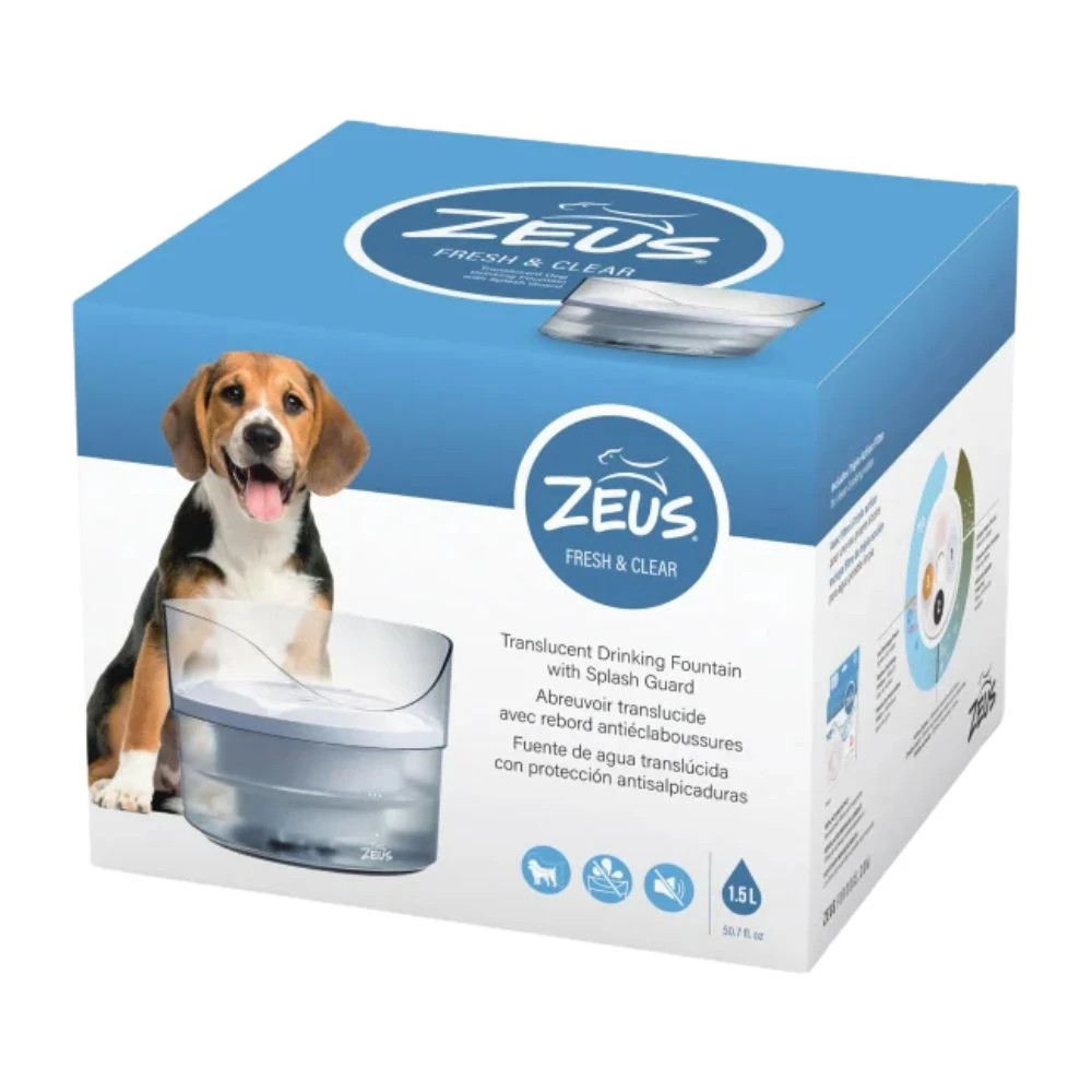Fuente Zeus Fresh & Clear 1,5 Litros | Bebedero Automático para Perros y Gatos