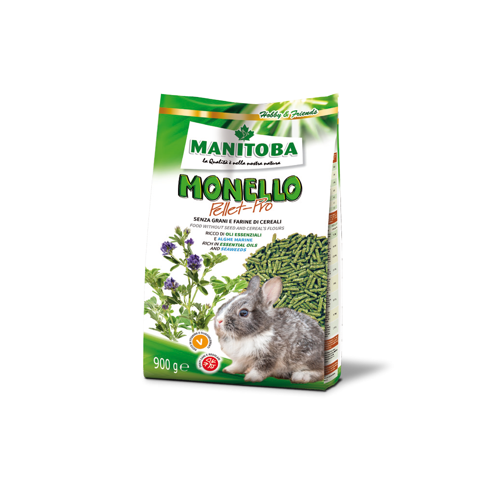 Manitoba Monello Pellet Pro 900 g | Alimento Completo en Pellets para Conejos