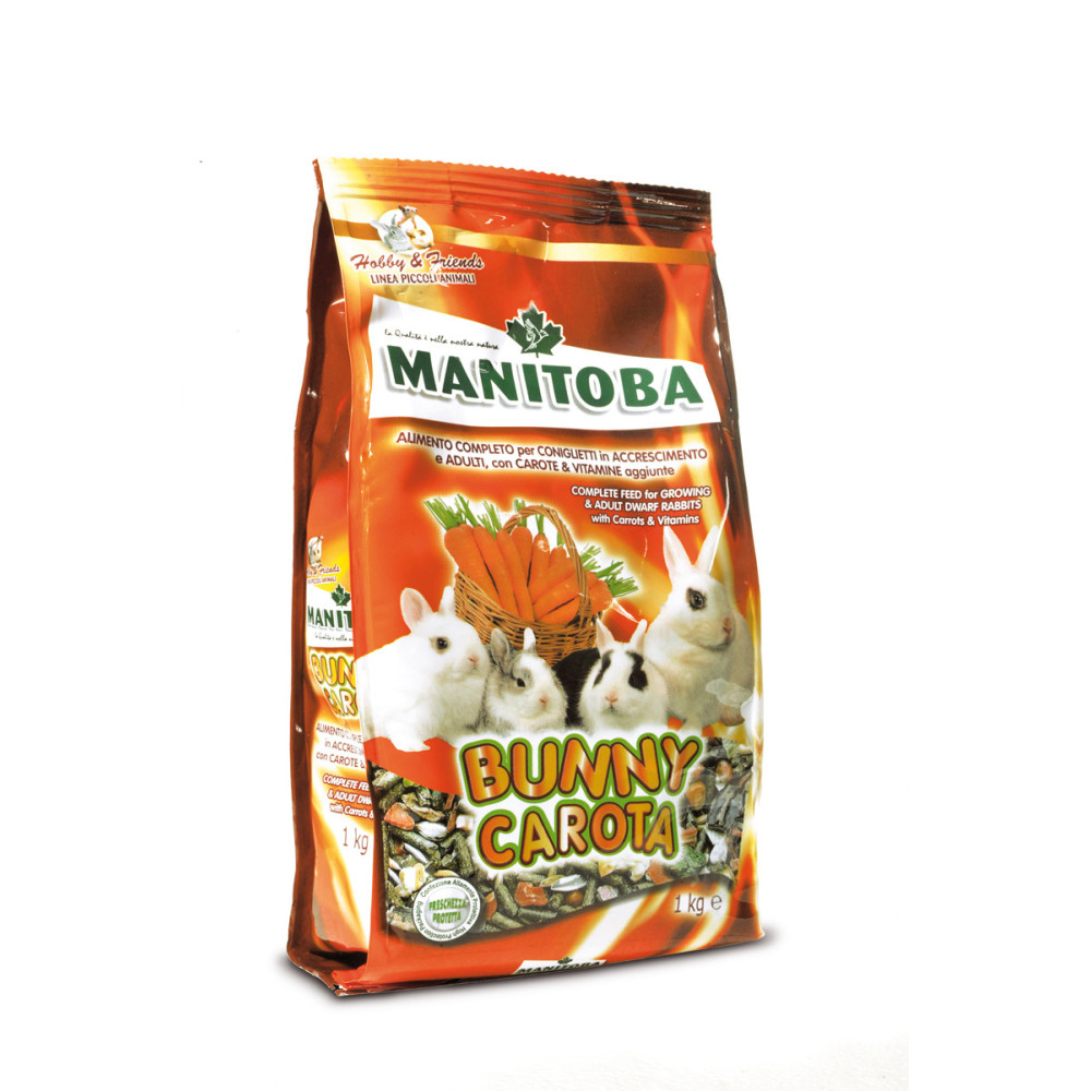 Manitoba Bunny Carota 1 kg | Alimento Complementario con Zanahoria para Conejos