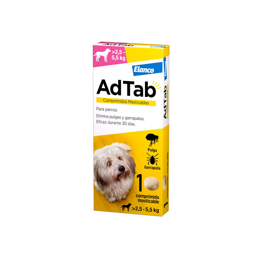 AdTab Comprimido Masticable para Perros 2,5-5,5 kg 1 ud. | Antiparasitario Externo