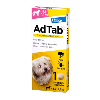 AdTab Comprimido Masticable para Perros 2,5-5,5 kg 1 ud. | Antiparasitario Externo