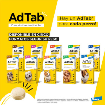 AdTab Comprimido Masticable para Perros 2,5-5,5 kg 1 ud. | Antiparasitario Externo