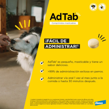 AdTab Comprimido Masticable para Perros 2,5-5,5 kg 1 ud. | Antiparasitario Externo