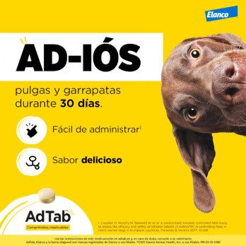 AdTab Comprimidos Masticables Perro 5,5–11 kg | Antiparasitario Oral contra Pulgas y Garrapatas