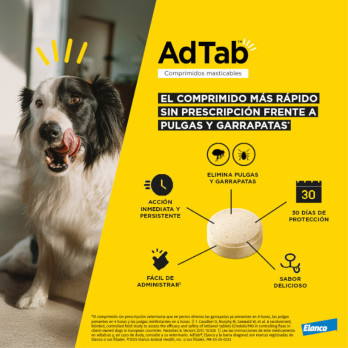 AdTab Comprimidos Masticables Perro 5,5–11 kg | Antiparasitario Oral contra Pulgas y Garrapatas