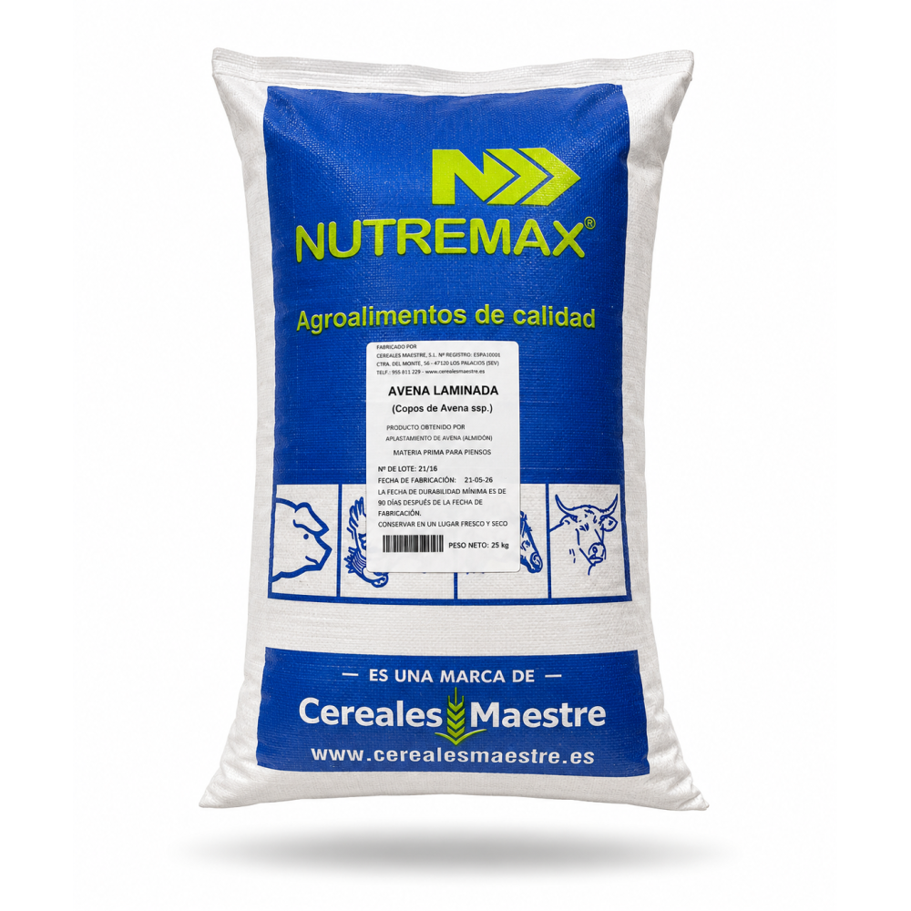 Nutremax Avena Laminada 25 kg | Alimento Natural para Animales