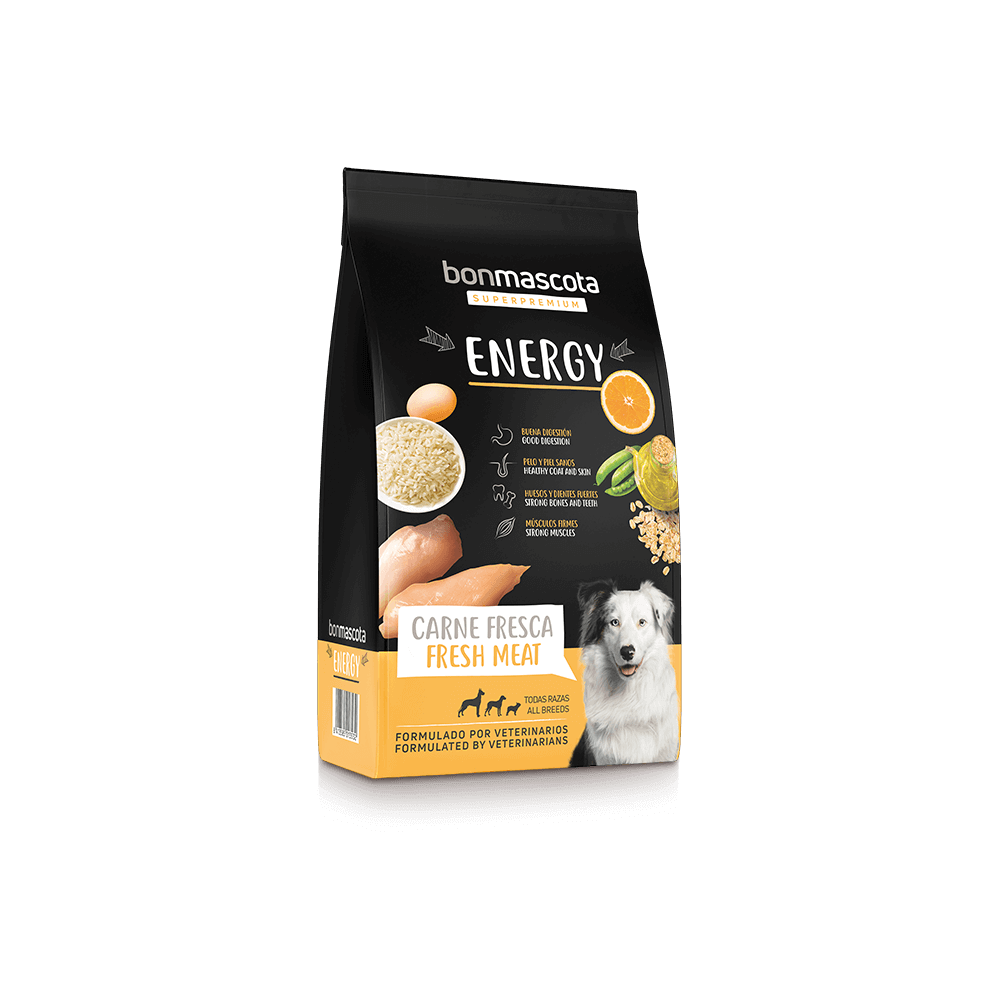 BonMascota Energy 20 kg | Pienso de Alta Energía para Perros Activos, de Trabajo y Hembras Gestantes o Lactantes