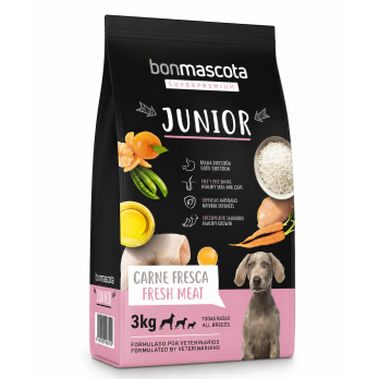 BonMascota Junior 3 kg | Pienso Super Premium para Cachorros de Todas las Razas