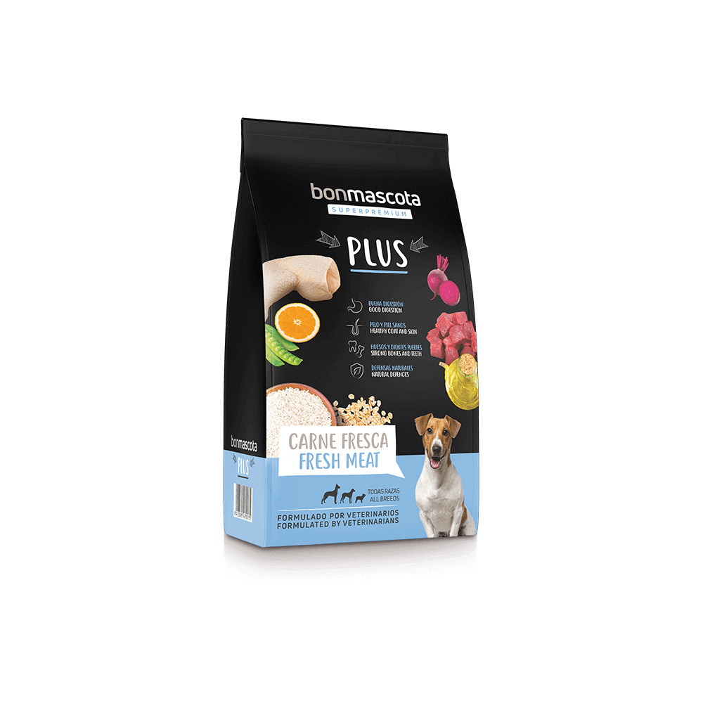 BonMascota Plus 3 kg | Pienso Super Premium para Perros Adultos de Todas las Razas