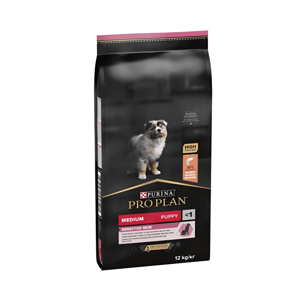 PURINA PRO PLAN Puppy Medium Sensitive Skin Salmón 12 kg | Pienso completo para cachorros de razas medianas con piel sensible