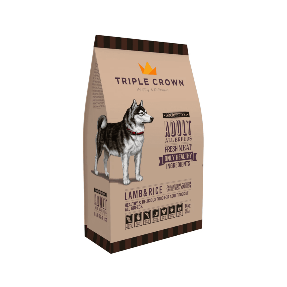 Triple Crown Gourmet Dog 14 kg | Pienso Premium para Perros Adultos con Cordero y Arroz