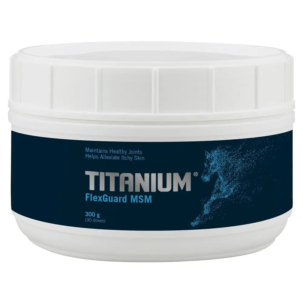 TITANIUM FlexGuard MSM 300 g | Suplemento con MSM de Alta Pureza para Articulaciones, Tendones y Ligamentos en Caballos