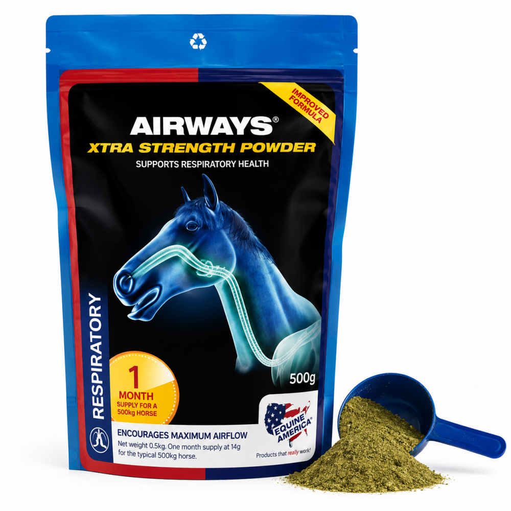 EQUINE AMERICA Airways® XTRA Strength Powder 500 g | Suplemento Respiratorio para Caballos