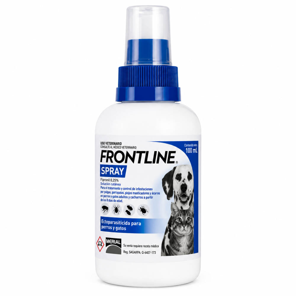 FRONTLINE Spray 100 ml | Antiparasitario Externo para Perros y Gatos contra Pulgas, Garrapatas y Piojos