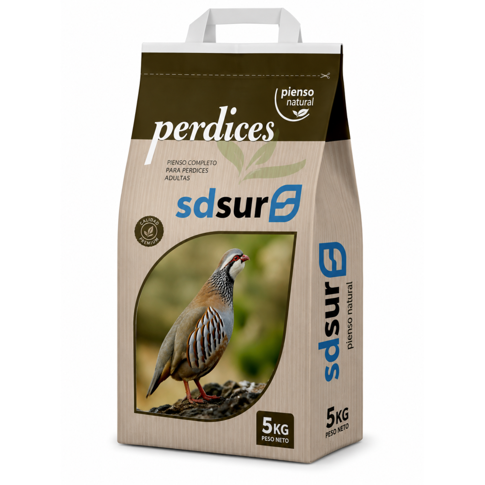 Pienso SdSur Mantenimiento Perdices 5 kg | Alimento Completo Granulado para Perdices Adultas