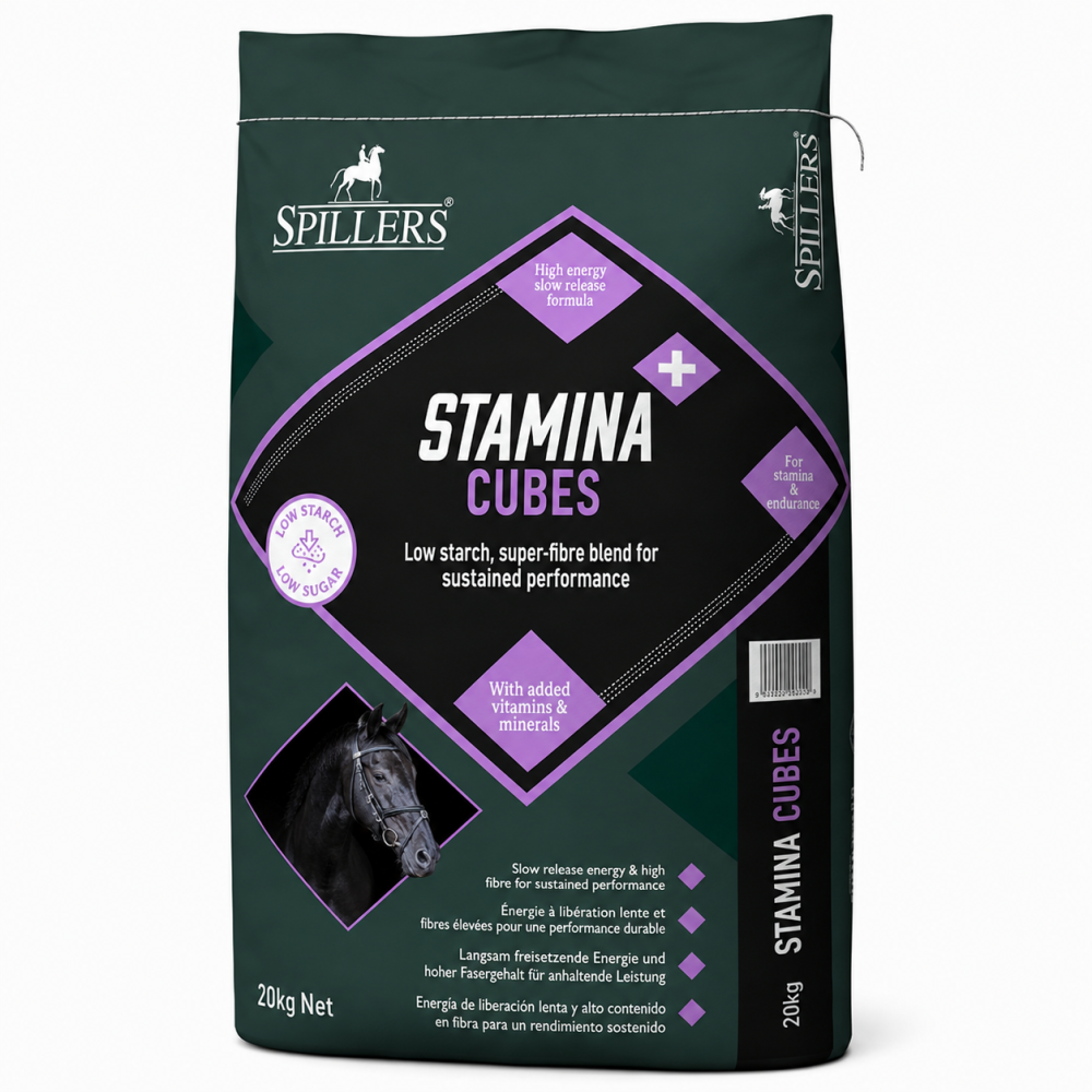 SPILLERS Stamina + Cubes 20 kg | Alimento Completo para Caballos de Deporte y Resistencia