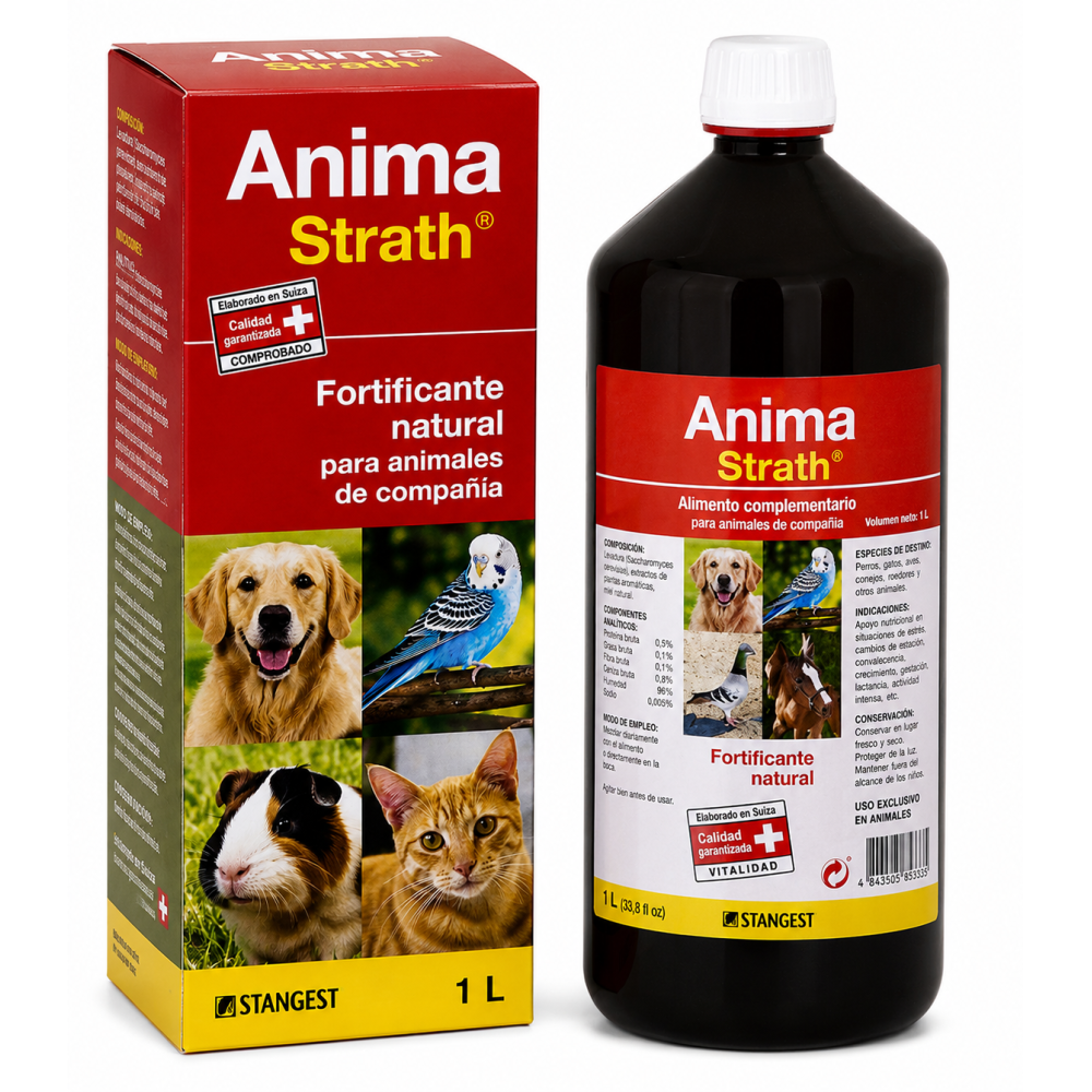 ANIMA STRATH 1 L | Complemento Alimenticio Natural para Perros, Gatos, Aves y Otros Animales