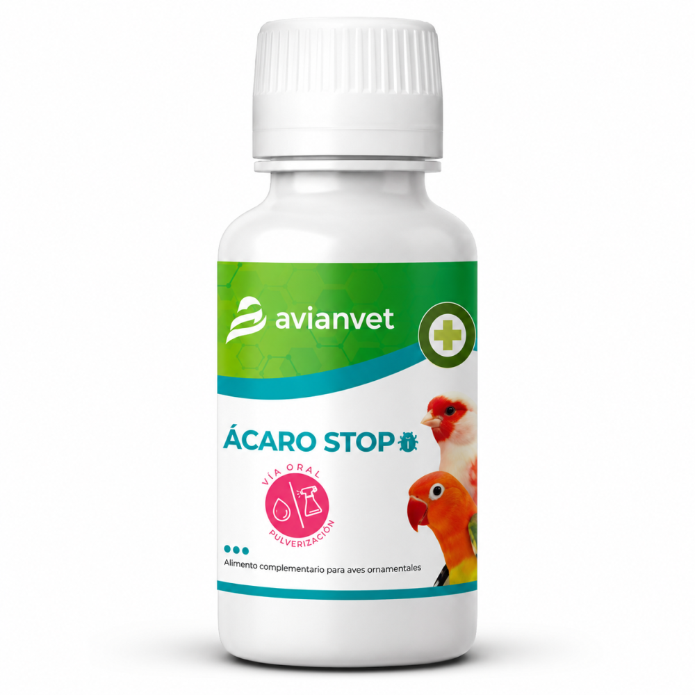Acaro Stop Avianvet 100 ml | Suplemento Natural contra Ácaros Rojos y Respiratorios para Aves